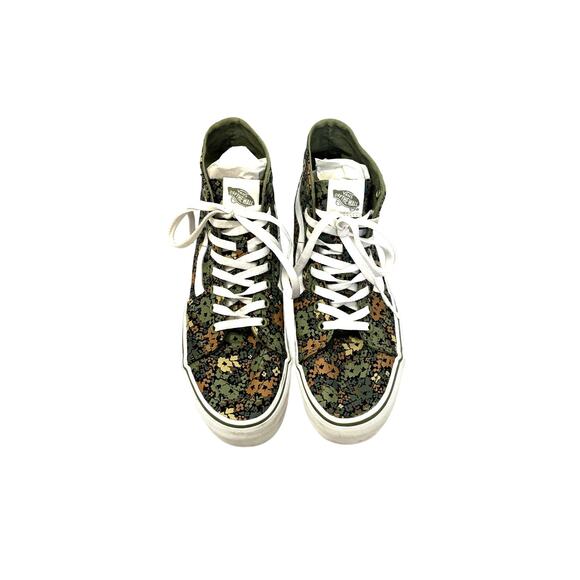 VANS Sk8-Hi Green Camo Floral Pattern Sneakers – M 8 / W9.5 - Picture 1 of 8